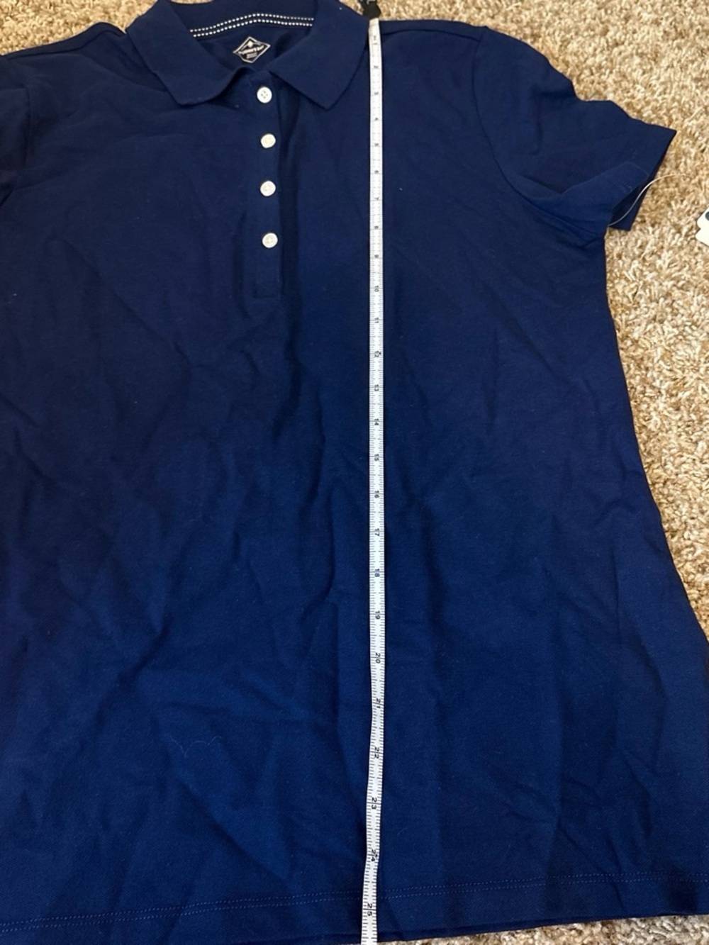 NWT St. John’s Bay size Small Navy Polo Shirt with Buttons